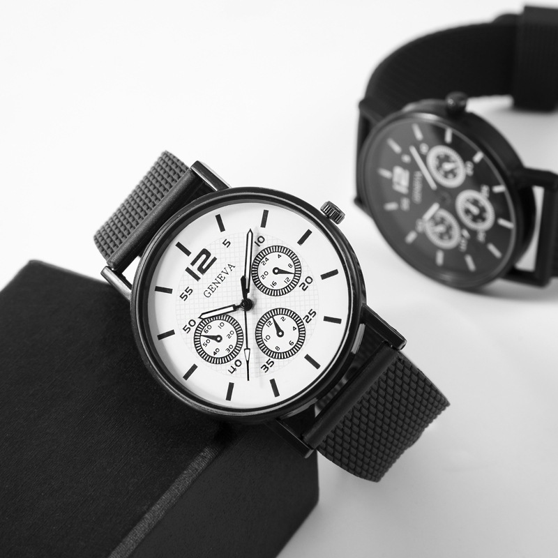 Genève Nouvelle maille minimaliste avec montre pour hommes à quartz_voghion.com