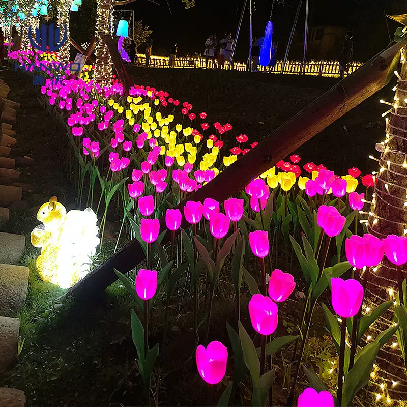 led郁金香地插灯 户外防水郁金香花灯公园广场亮化工程装饰草坪灯