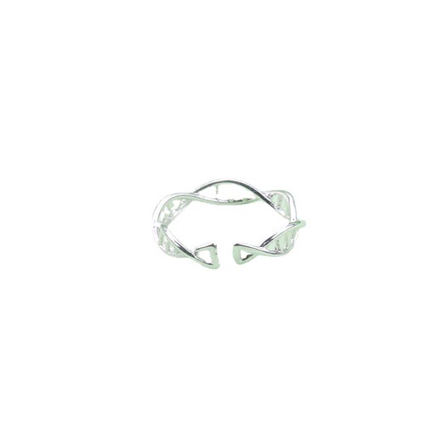 Silver plated ring personalized DNA simple double helix simple creative open ring accessories gift Japanese and Korean women