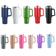 跨境歐美40oz大容量304不鏽鋼手柄啤酒冰霸杯帶吸管可樂飲料水杯