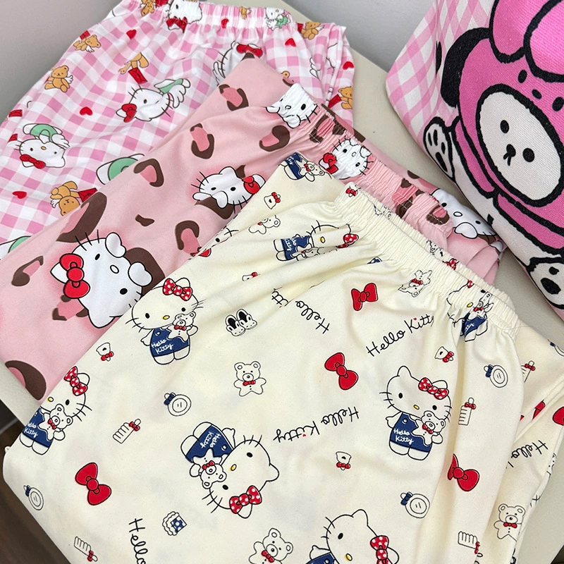 Hello Kitty, брендовые мультяшные японские брюки для учениц начальной школы, осенние, с защитой от комаров, милые