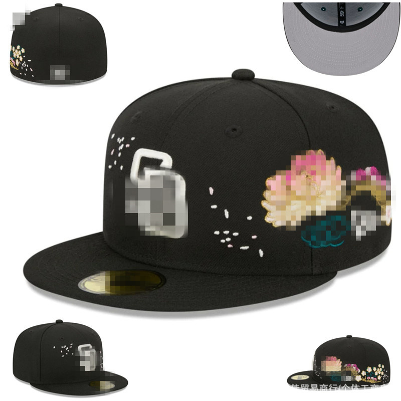 新款教士队棒球帽Padres字母刺绣嘻哈帽尺寸帽时尚帽子Fitted cap|undefined