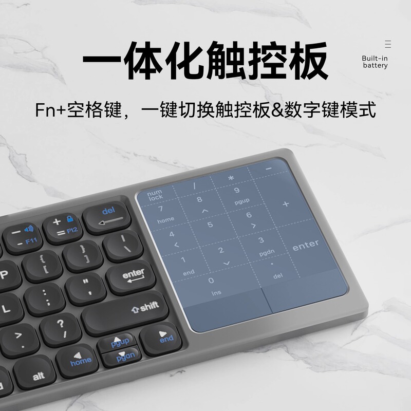 フルキー折りたたみキーボードワイヤレスbluetoothポータブルデジタルトラックパッドipad携帯電話タブレットノートブックマウスセット|undefined