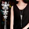 Long universal sweater with tassels, demi-season fashionable clothing, necklace from pearl, pendant, decorations, South Korea