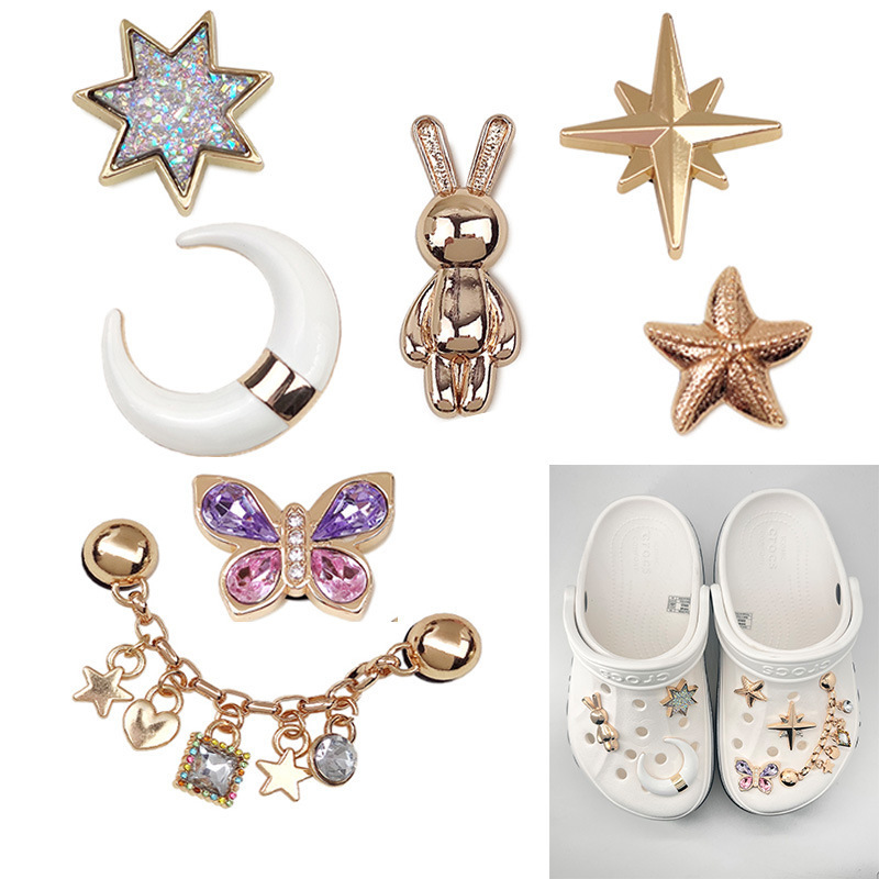 Shoes need 2023 new shopping mall same style metal hole shoes buckle shoe flower DIY rhinestone three-dimensional shoe buckle accessories batch