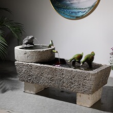 景观老石槽漏水石花盆摆件花园装饰景观石水槽养鱼池院装洗手池