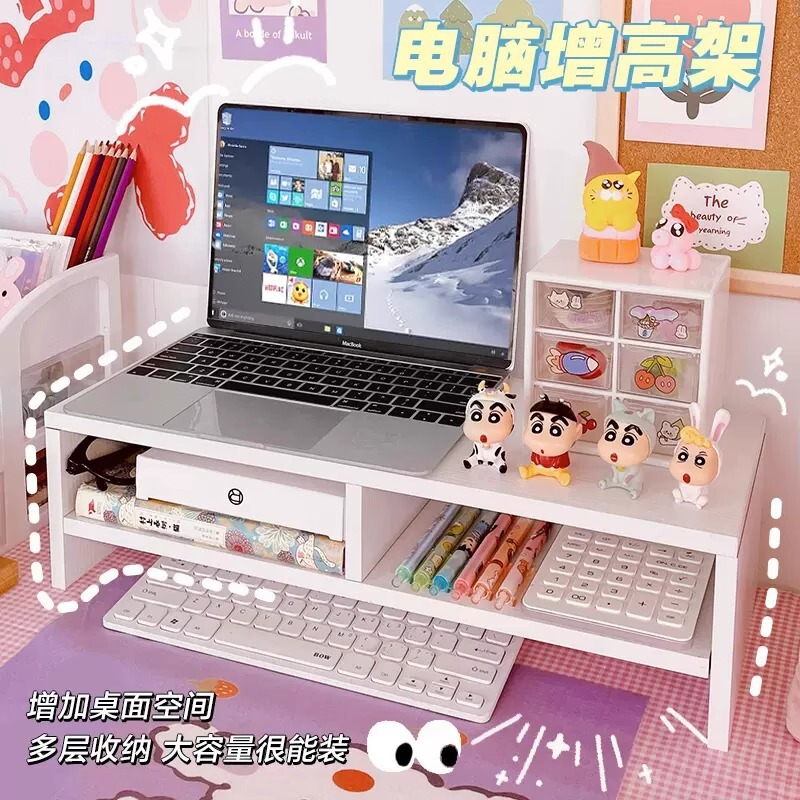 Computer Monitor Stand Riser Desktop Storage Shelf Office Desk Organizer