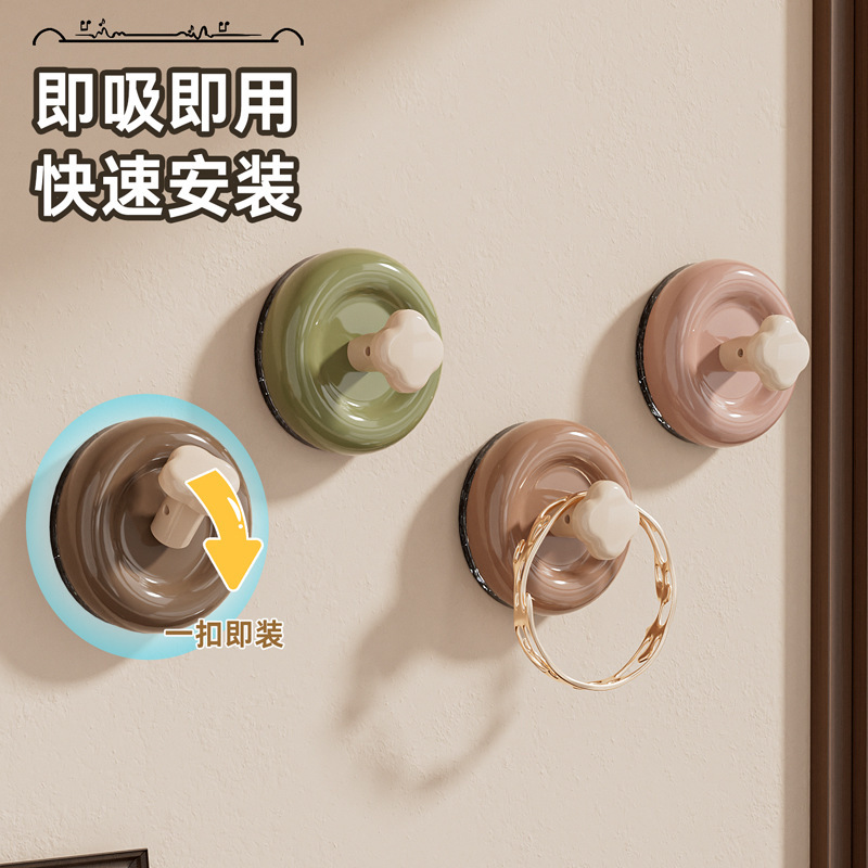 吸盤フック真空強力な痕跡のない収納パンチフリー粘着フック家庭用バスルームキッチンドアトイレフック|undefined