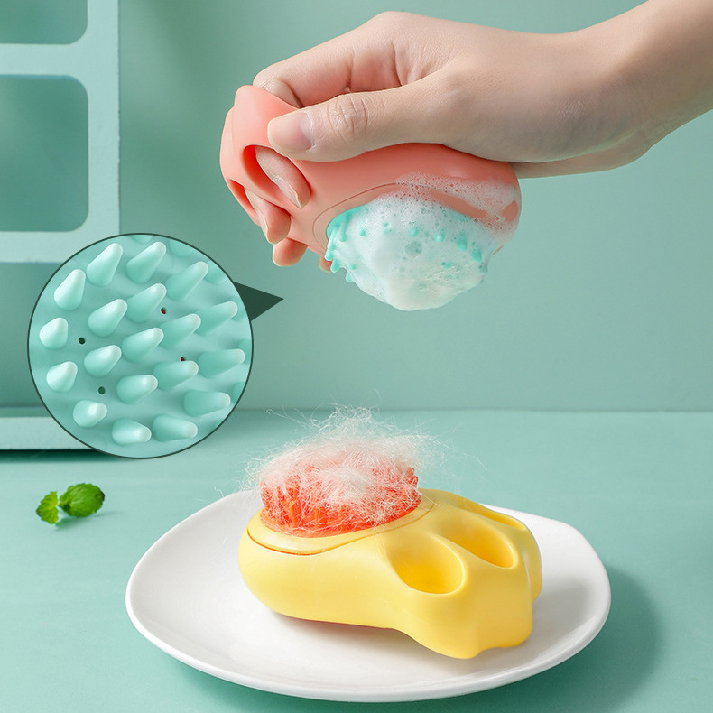 Nuevo cepillo de baño de silicona para mascotas peine de eliminación de pelo gato perro limpiador cepillo de masaje suministros para mascotas en stock al por mayor