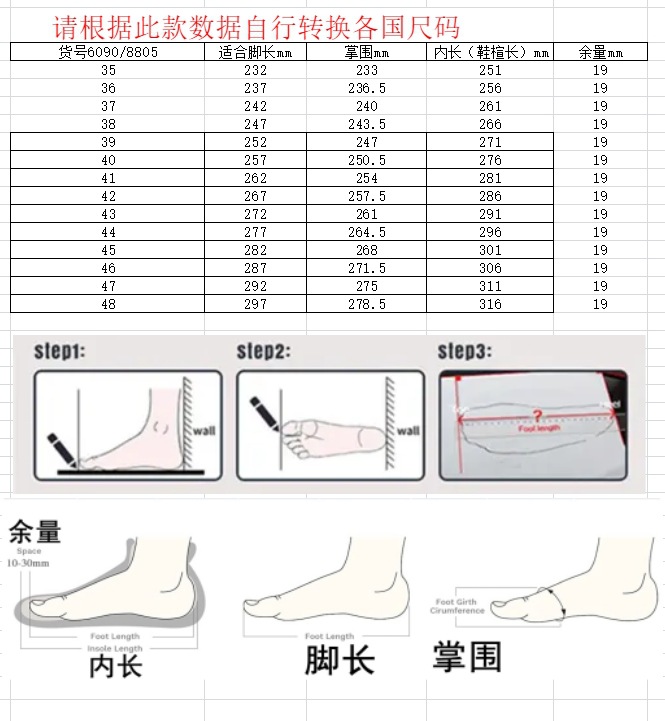 尺码数据6090.8805
