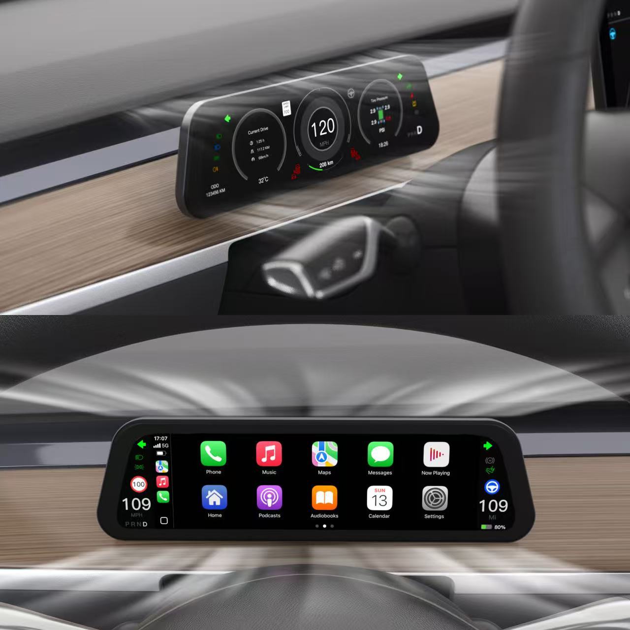 Lcd Dashboard Display Touch Screen Suitable for Tesla Model 3 & Model Y, Supports Carplay In-Car Use