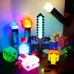 クリエイティブ Minecraft フェアリーライトキーホルダーナイトライト寝室のベッドサイドランプ装飾雰囲気ライトデスクトップ装飾ギフト