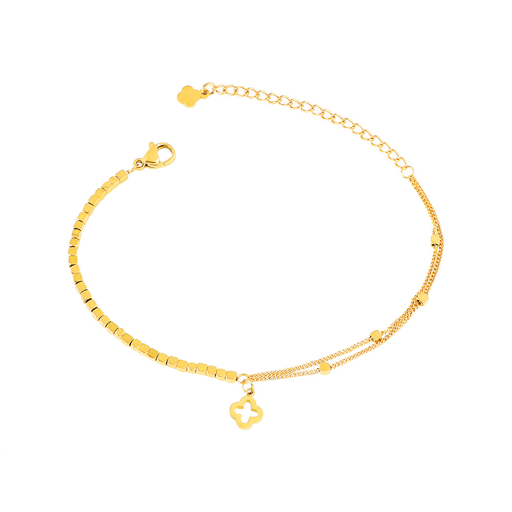 Lichte luxe high-end niche design explosieve vier-blad klaver splicing armband_voghion.com