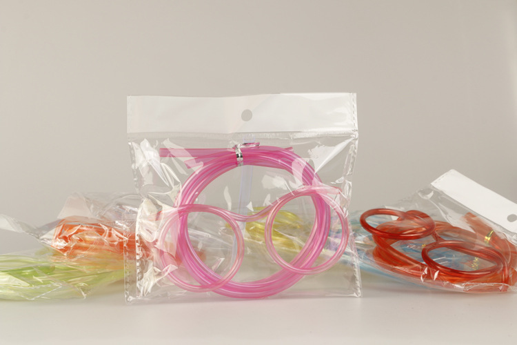 Divertido divertido partido creativo arte niños gafas de paja ojo paja DIY creativo arte modelado paja