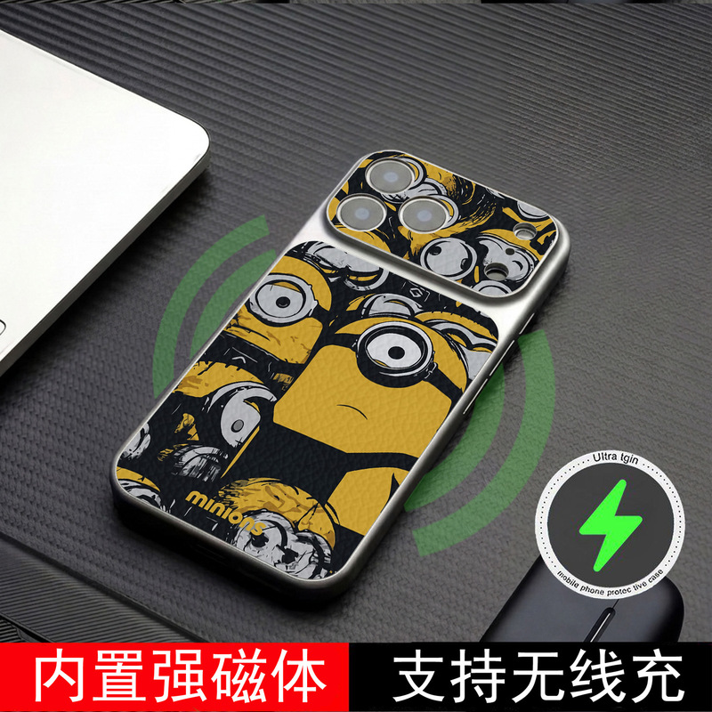 Minions Are Suitable for Apple 17 16 15Promax Corning Leather Phone Case 14Pro 13/12