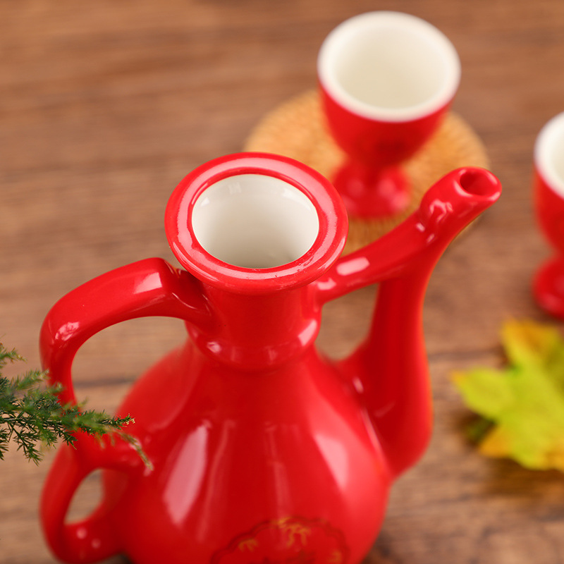 Nudo suministros de la boda tostada copa banquete de boda copa de boda traje de olla de vino chino boda pareja mano taza copa de vino
