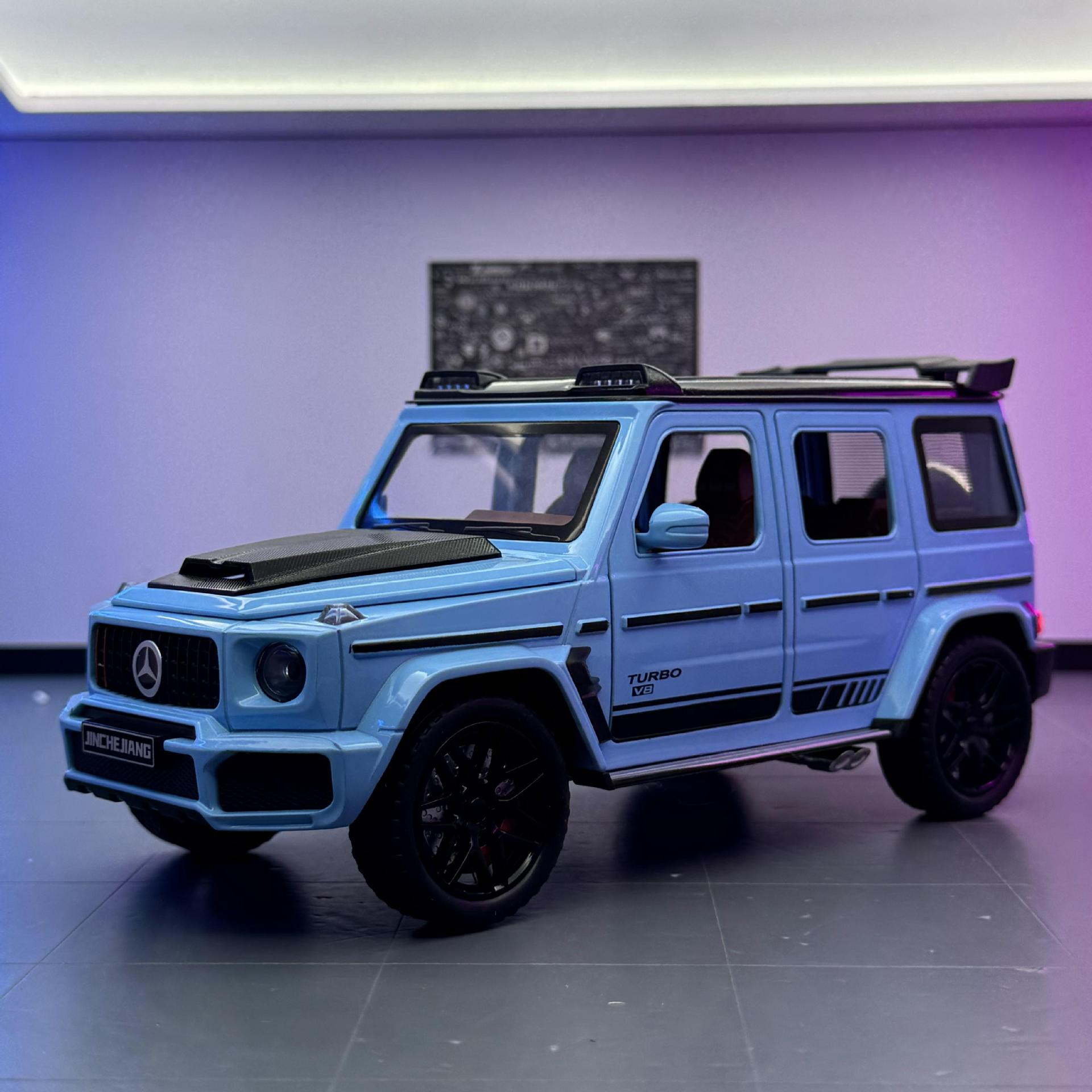 Modelo de coche de aleación Lijiaxing 1:24 Barbos Star Top Vehículo todoterreno con sonido y luz atrás Modelo de sonido de coche de juguete