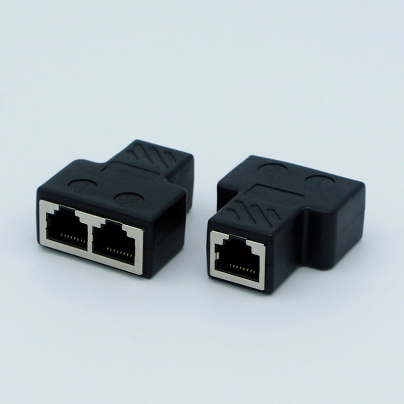 CAT6 RJ45一分二转接头分接屏蔽三通网络三通8P8 C网线三通 厂家