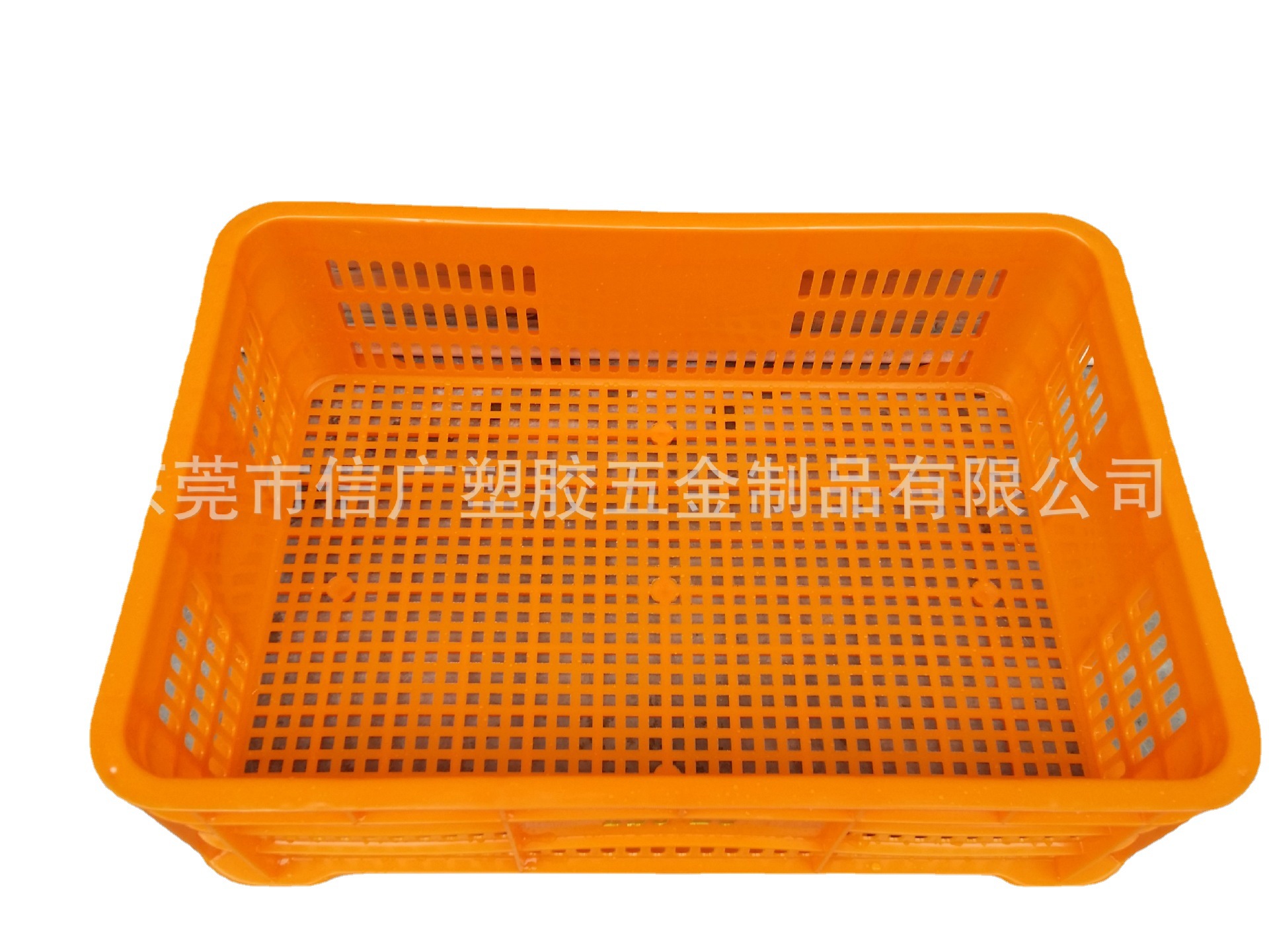 加厚透气漏底式白色周转箩 水果储运塑料篮 生鲜塑料箩黄色