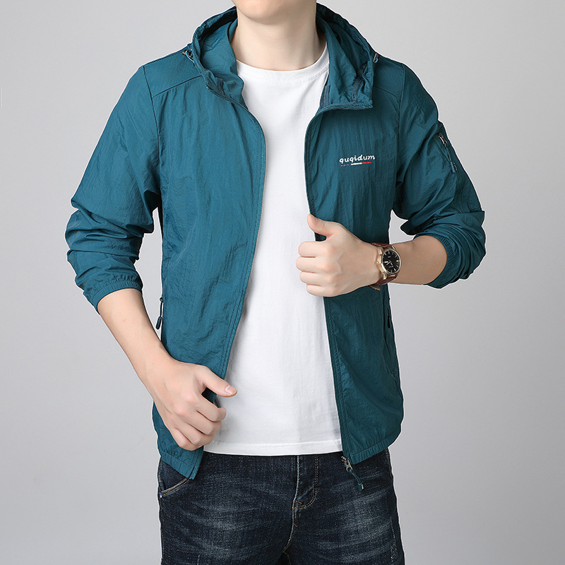 2024 moda nueva chaqueta de protección solar para hombres abrigo delgado de verano deportivo al aire libre transpirable anti-UV ropa de piel