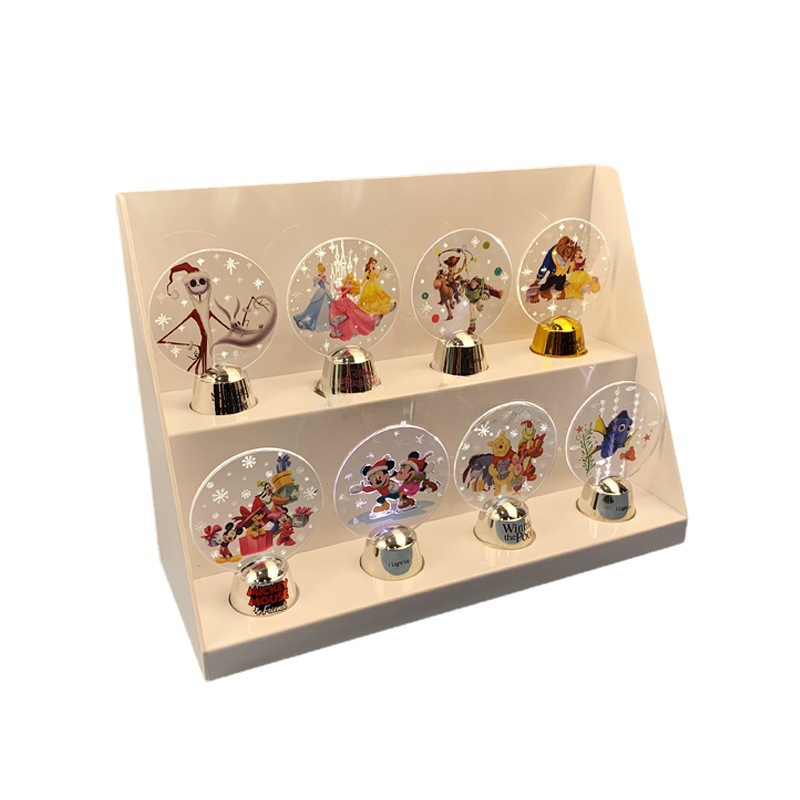 亚克力发光玩具展示架 定制卡通系列陈列架 有机玻璃双层功能盒