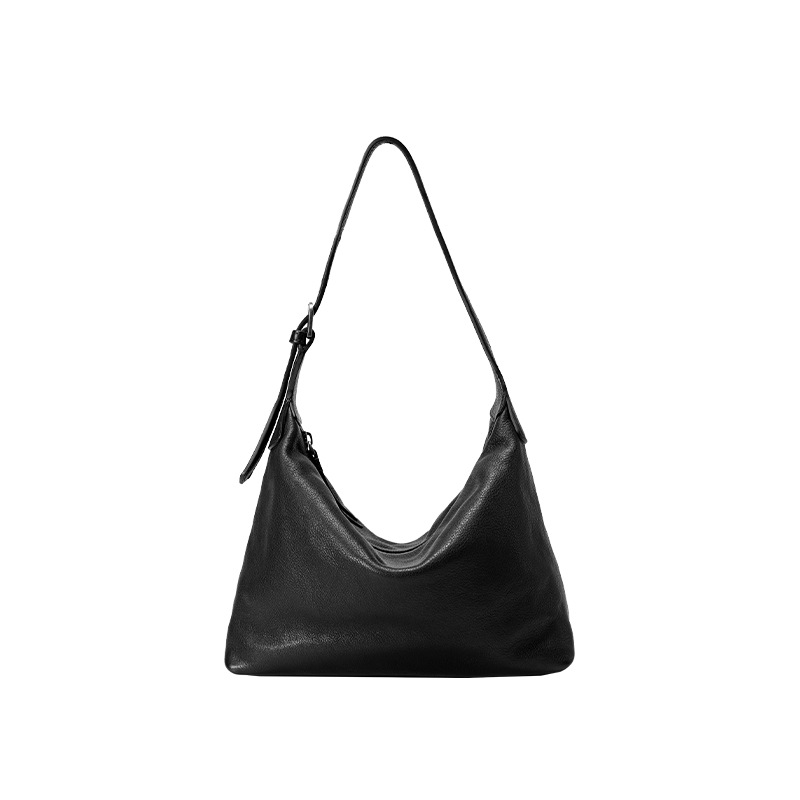 QiuZhen Vegetable-Tanned Cowhide Classic Hobo Bag - Versatile Casual Shoulder & Crossbody Commuter Dumpling Bag For Women - Thumbnail 7