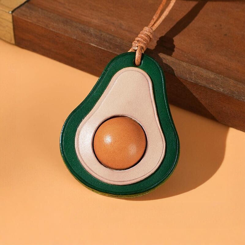 Avocado Leather Car Pendant, Avocado Keychain, Creative Bag Pendant, Genuine Leather Bag Accessory Avocado Leather Car Pendant, Avocado Keychain, Creative Bag Pendant, Genuine Leather Bag Accessory