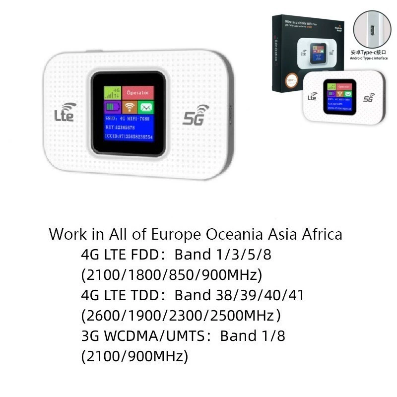 4G беспроводной маршрутизатор с разъемом для SIM-карты, Wi‑Fi хотспот, цветной дисплей, LTE 4G маршрутизатор