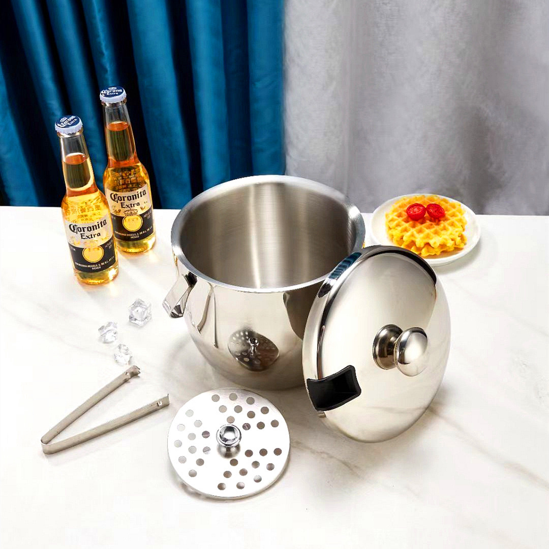 304 acero inoxidable de doble capa barril de hielo portátil al aire libre barril de música barril de cerveza fría barril de champán vino tinto