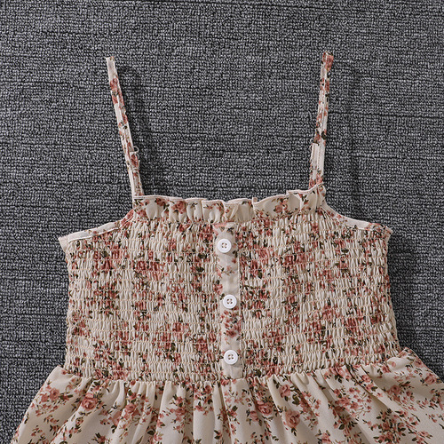 Big boy women's suit Foreign trade children's wear spring new cross-border INS sweet floral suspender dress long-sleeved outer