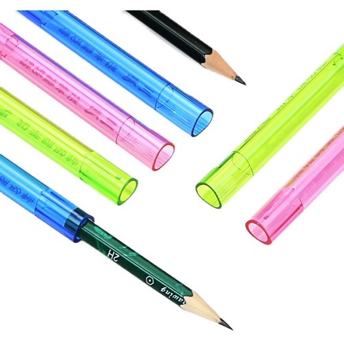 Coarse Triangle Extender Pencil Case with Dual Heads for Elementary Students, Pencil Extension Holder for Kids, Pencil Lengthener