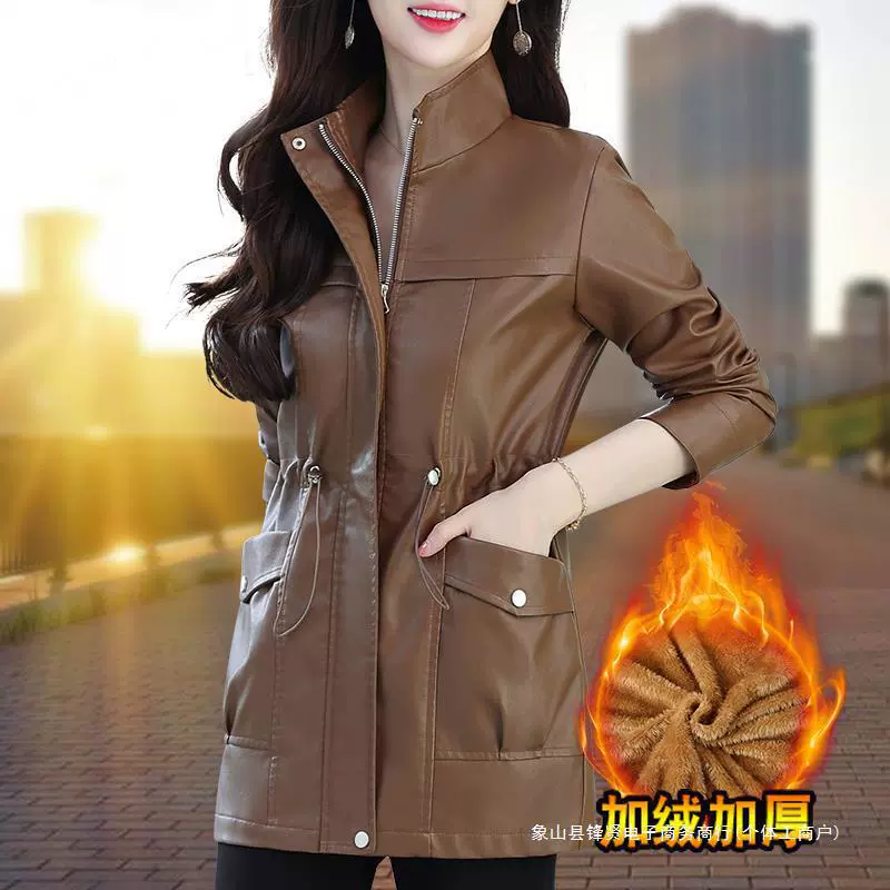 Mid‑length warm winter jacket for plus‑size women, removable hood options, fleece/velvet variants