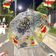 クレヨンしんちゃん透明傘高価値全自動傘拡大と厚みのある児童と学生漫画折りたたみ傘卸売