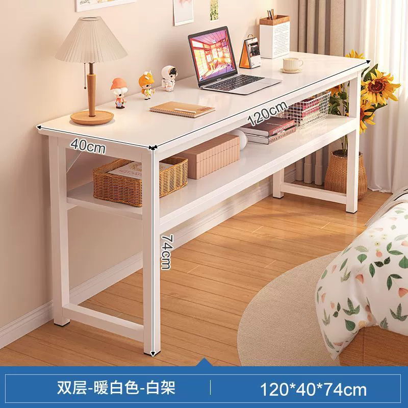 Компьютерный стол для спальни, простой домашний офис, длинный стол для маленькой квартиры, узкий настенный стол для учебы и письма