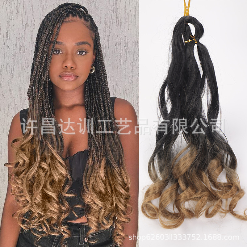 African-Style French Curly Hair Synthetic Fiber High-Temperature Resistant Hair Extensions Wig Factory Direct Sale Long Curly Hair Large Curls Fluffy