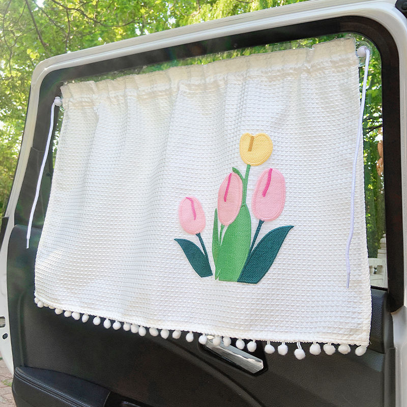 Car curtains – Qìchē Sunscreen Heat Insulation - suction-cup-large-tulip-rear-window