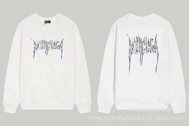 国境を越えた貿易 B's 24ss 秋 BB's ロゴプリント スウェットシャツ 380g コーマ綿二重糸 メンズ レディース スウェットシャツ|undefined