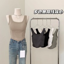2025甜辣妹吊带背心女带胸垫外穿打底内搭辣妹少女夏季热卖上衣女