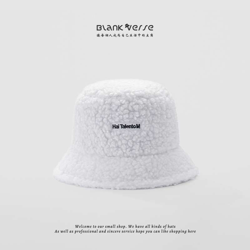 Sombrero de felpa de piel de zorro falso de las mujeres invierno estilo coreano cara de aspecto pequeño grueso cálido sombrero de pescador circunferencia de la cabeza grande sombrero de lavabo a prueba de frío