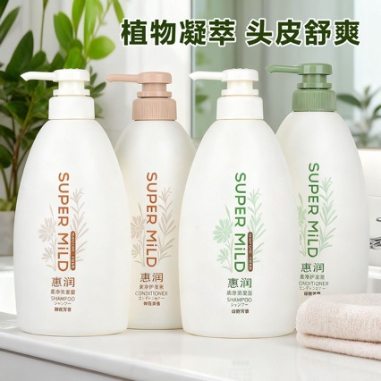 日本惠.润洗发水护发素套装绿野/鲜花芳香600ml无硅油滋养洗发露