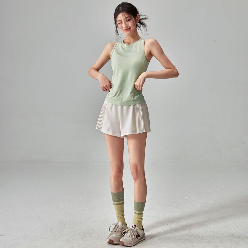 女性用夏の薄くて涼しいヨガ服、ゆったりとしたノースリーブメッシュ通気性ランニングブラウス、速乾性フィットネス服、スポーツTシャツ|undefined