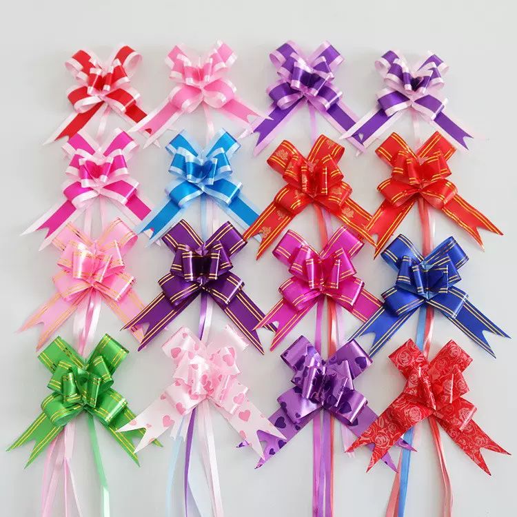 包邮 30mm中号蝴蝶结手拉花 喜庆婚庆圣诞礼品袋包装拉花彩带批发