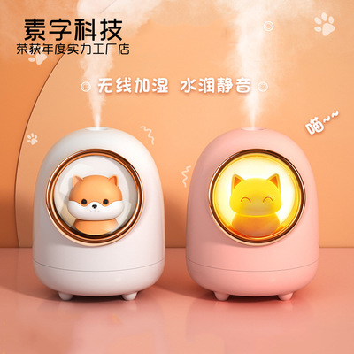 Capsule humidifier Adorable pet Squirrels Kitty Night light Meng Po usb Portable charge Cartoon humidifier