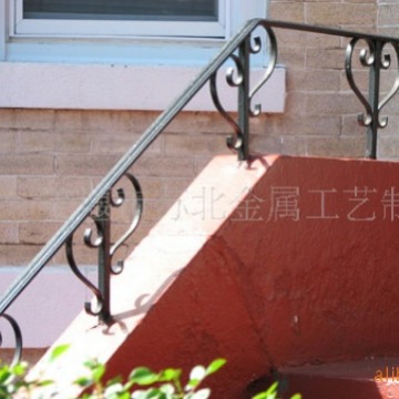 欧式锻造铁艺户外楼梯护栏  金属工艺锻打户外铁工艺栏杆建筑楼梯