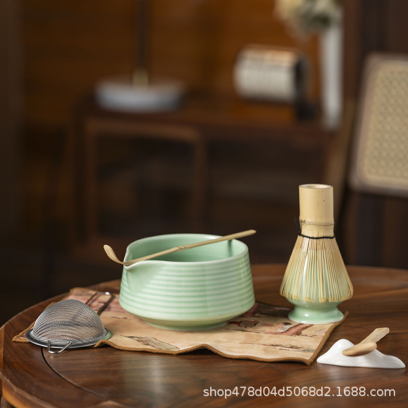クロスボーダーインスタイル日本抹茶ボウル百本立茶こし8点セット抹茶茶器セットティーツール茶ブラシ|undefined