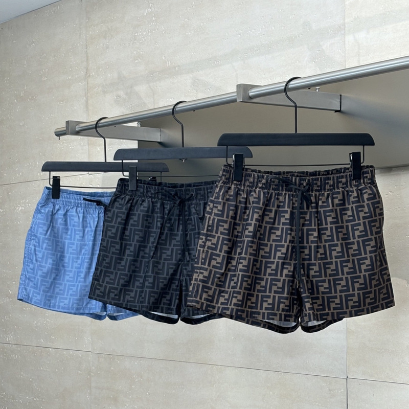 Correct Version Cross-Border 25 New Summer Double F Letter Nylon Swimming Beach Pants Quick-Drying Casual Sports Shorts