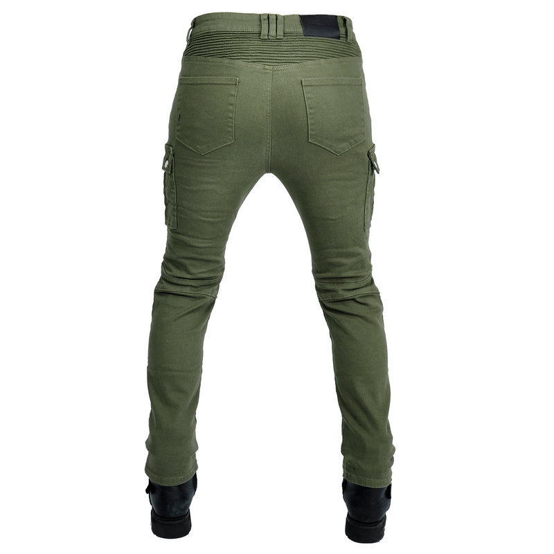Loong biker motocicleta Vaqueros vintage Militar verde locomotora montar Pantalones fausible