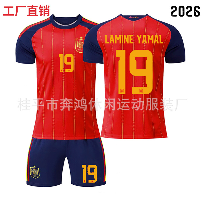 Fábrica al por mayor 2026 Copa del Mundo de la camiseta nacional española # 9 Yamal # 20 Pedri camiseta de fútbol