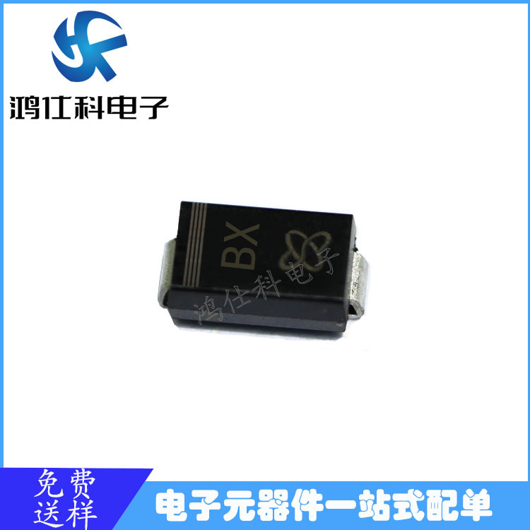 贴片单项TVS瞬变抑制二极管 SMAJ22A 丝印BX 400W DO-214AC封装