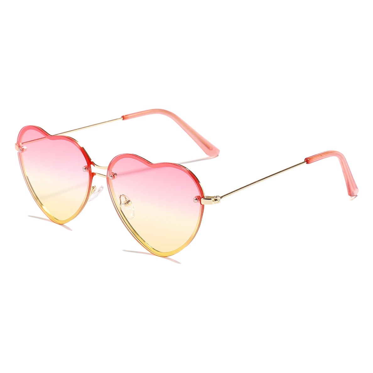 2023 nueva protección UV amor gafas de sol marco de metal amor diseño sueño color rosa gafas de sol 91078